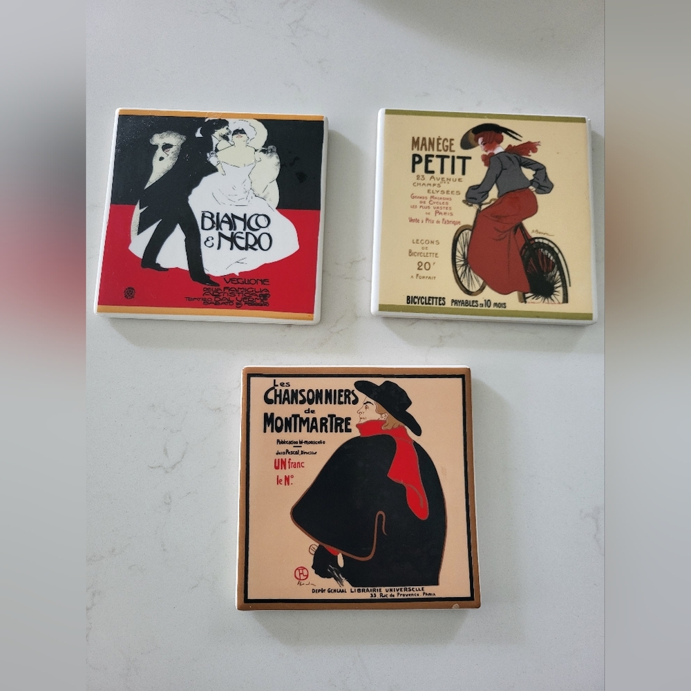 Vintage Art Deco Ceramic Coasters Set